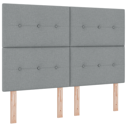 Sengegavl Knappet Lysegrå 140 Cm Stof