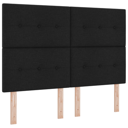 Sengegavl Knap Tuftet Sort 140 Cm Stof