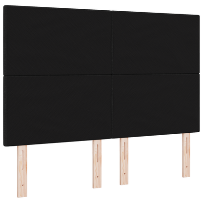 Sengegavl Knap Tuftet Sort 140 Cm Stof