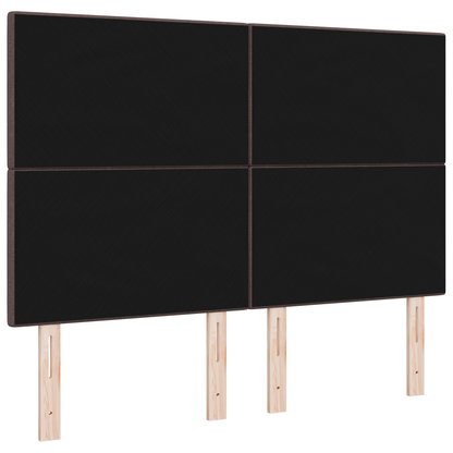 Sengegavl Med Knapper Mørkebrun 140 Cm Stof