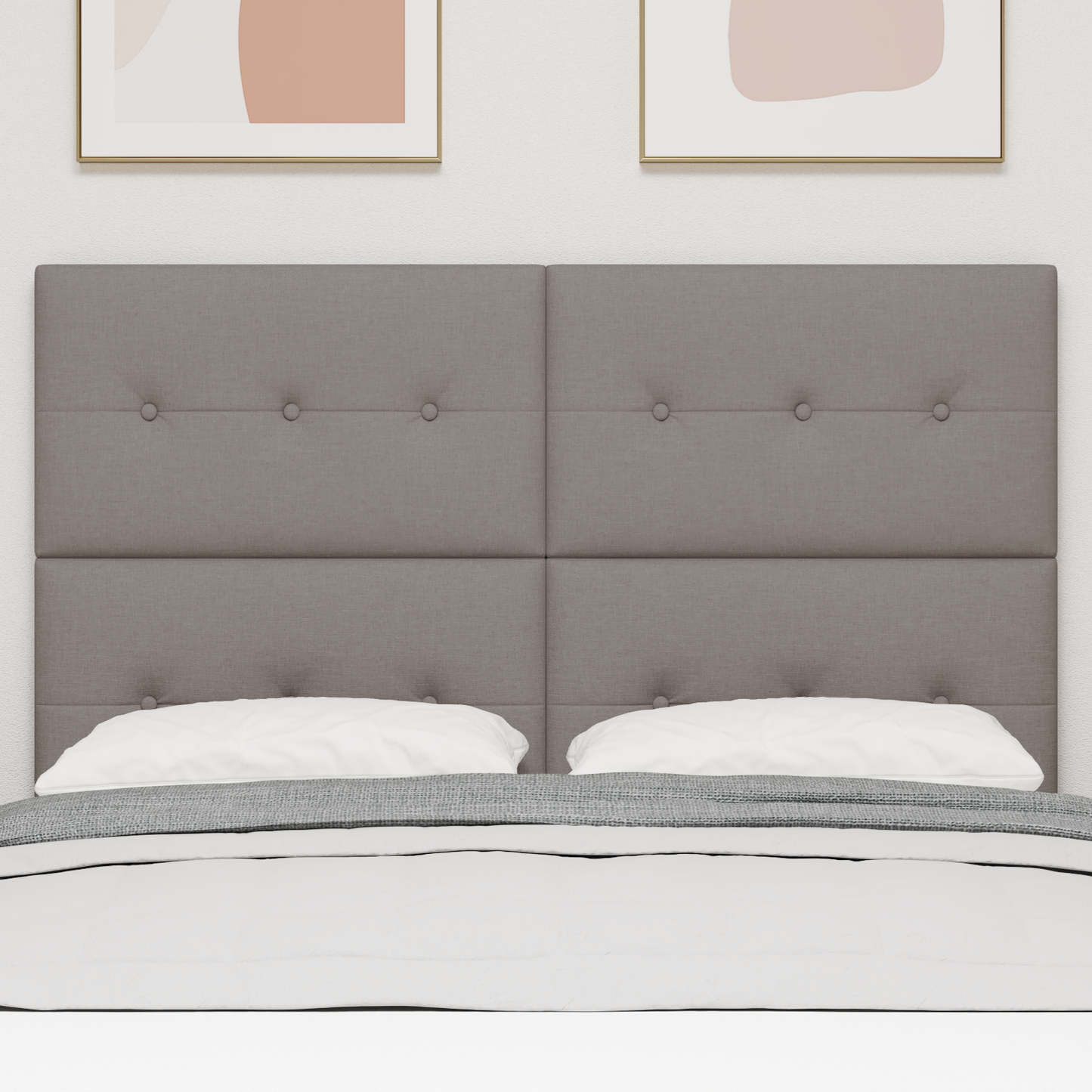 Hovedgavl Knapper Tufted Taupe 140 Cm Stof
