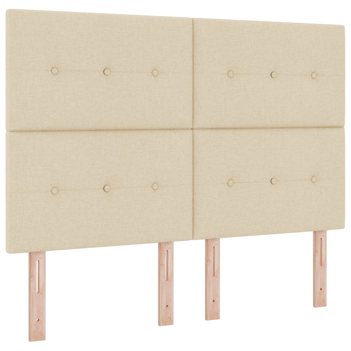 Sengegavl Med Knapper Creme 140 Cm Stof