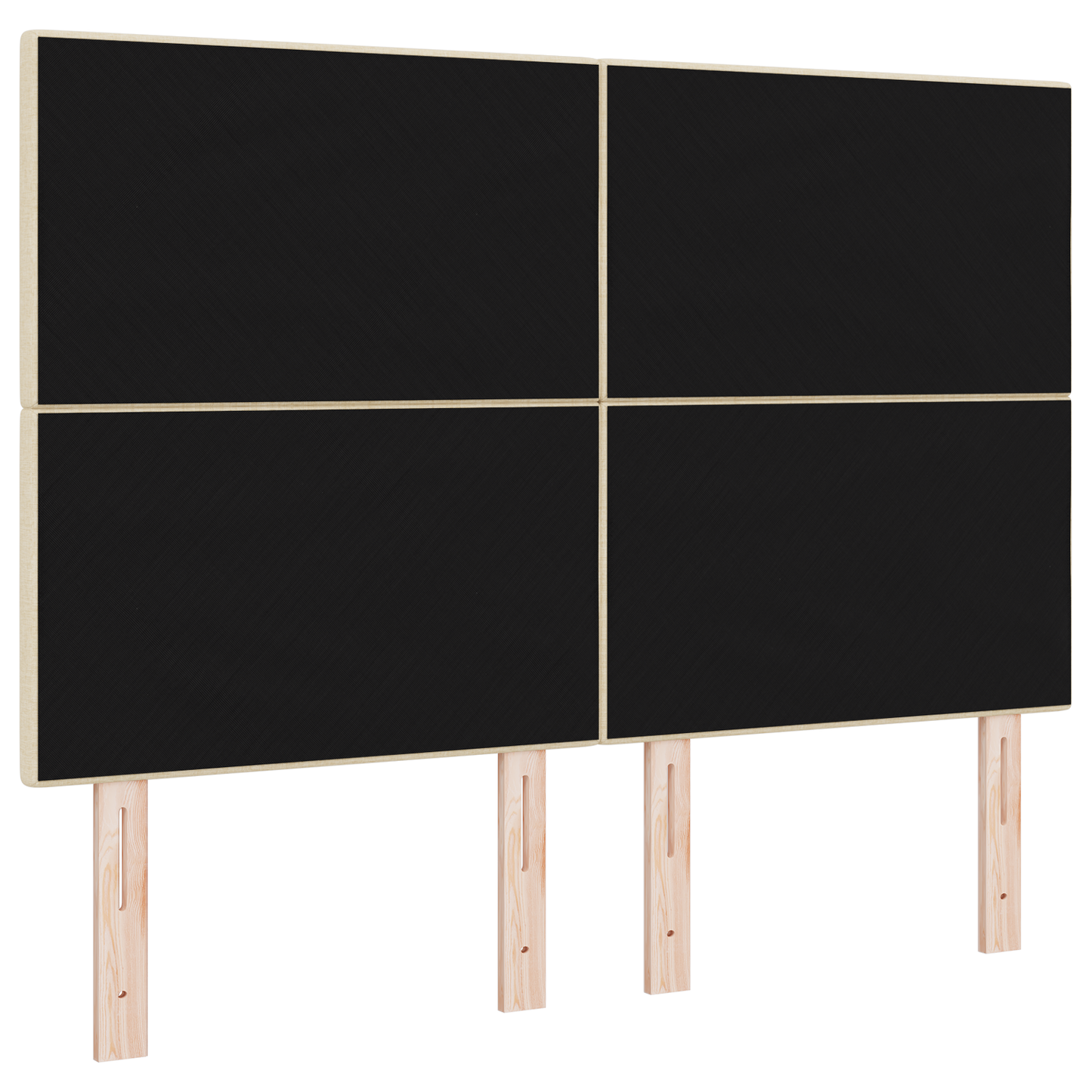 Sengegavl Med Knapper Creme 140 Cm Stof