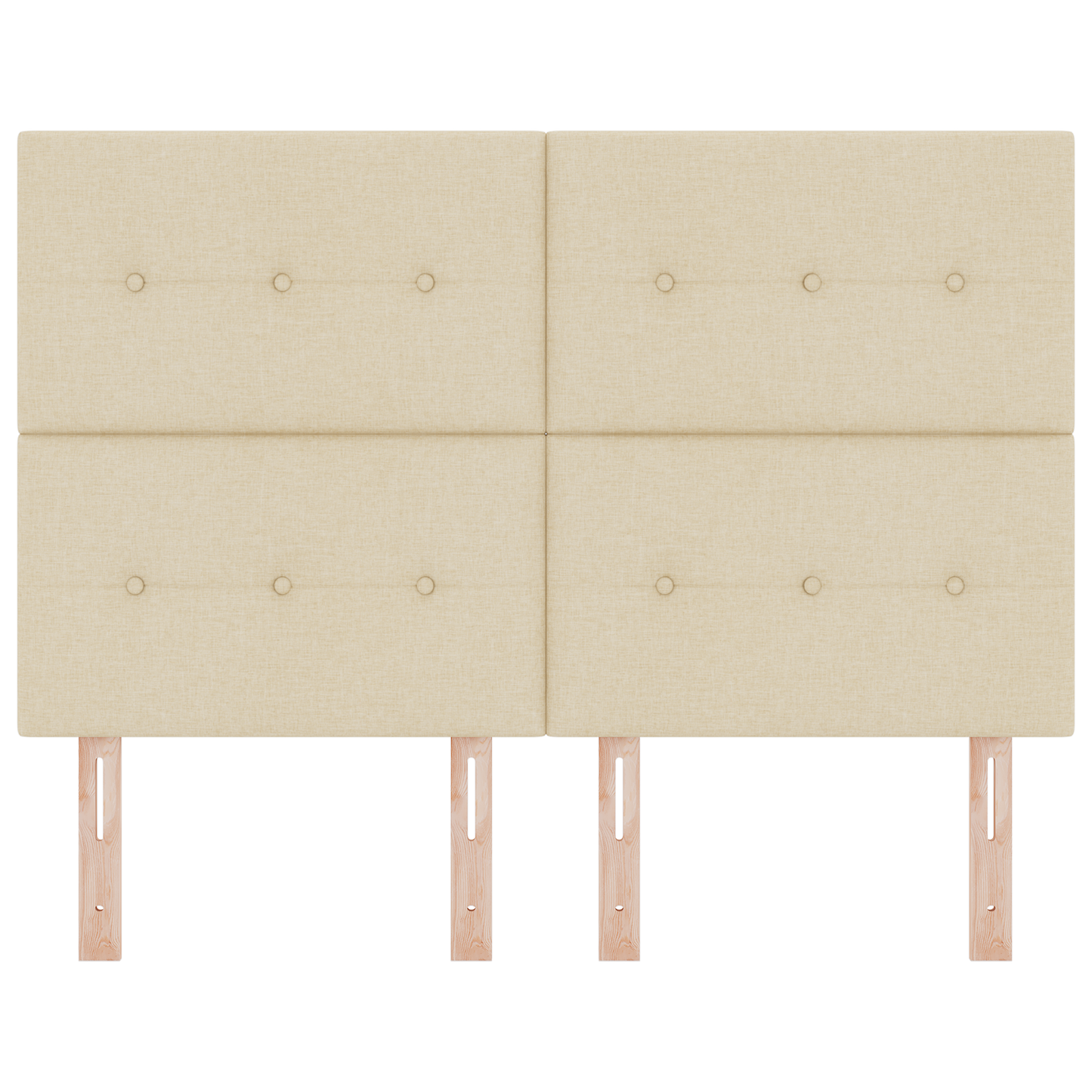 Sengegavl Med Knapper Creme 140 Cm Stof