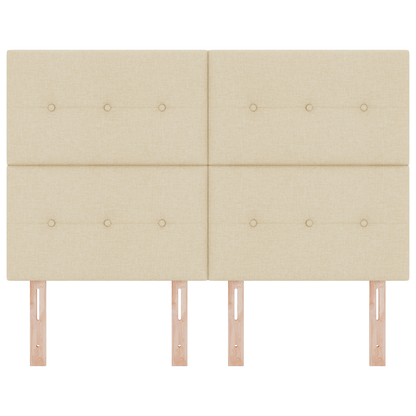 Sengegavl Med Knapper Creme 140 Cm Stof