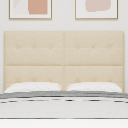 Sengegavl Med Knapper Creme 140 Cm Stof
