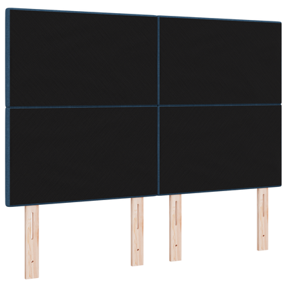 Sengegavl Knappet Blå 140 Cm Stof