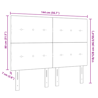 Sengegavl Knappet Blå 140 Cm Stof