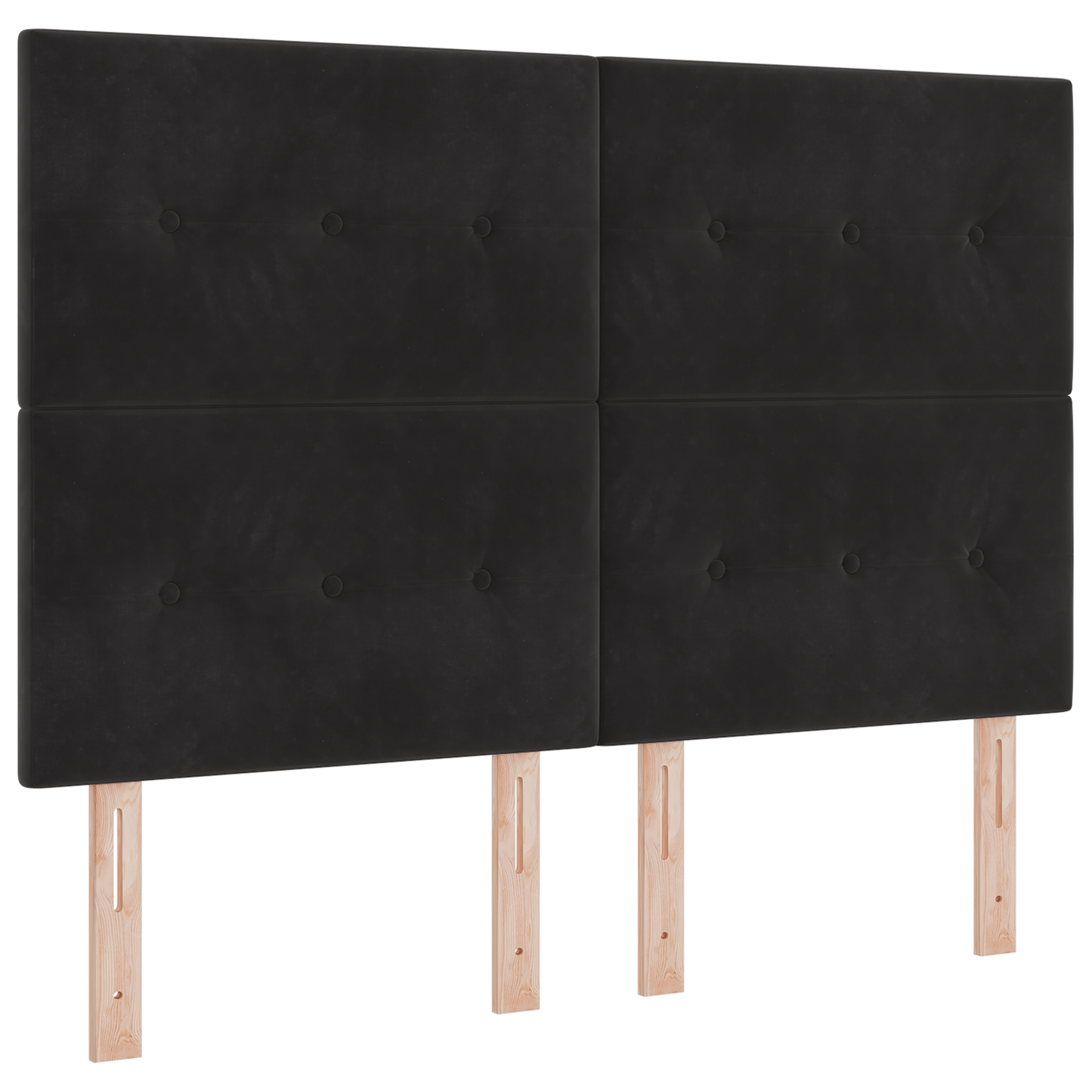 Sengetop Knap Tuftet Sort 140 Cm Velour