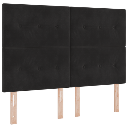 Sengetop Knap Tuftet Sort 140 Cm Velour