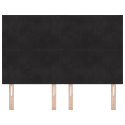Sengetop Knap Tuftet Sort 140 Cm Velour
