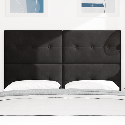 Sengetop Knap Tuftet Sort 140 Cm Velour