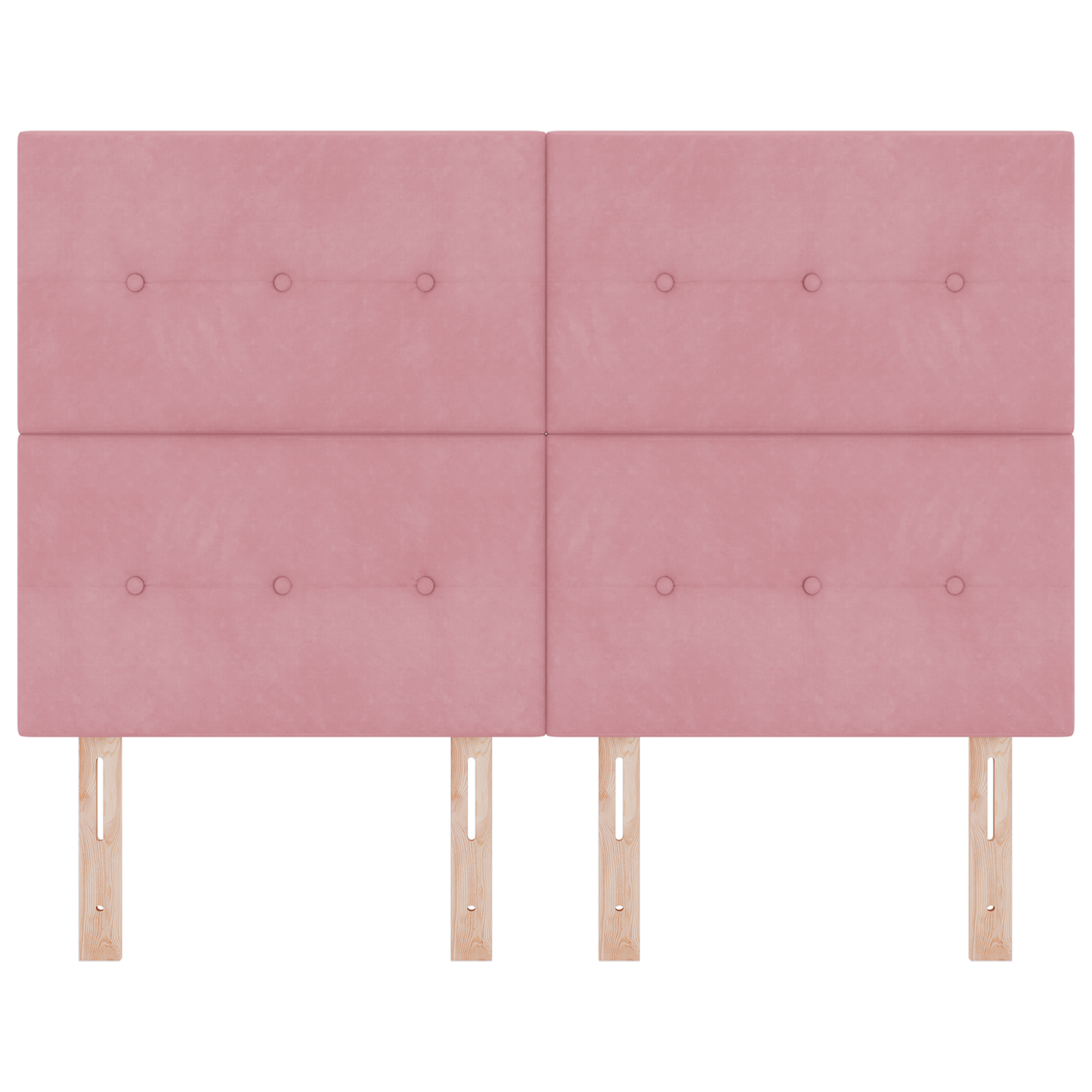 Sengegavl Med Knapper Pink 140 Cm Fløjl