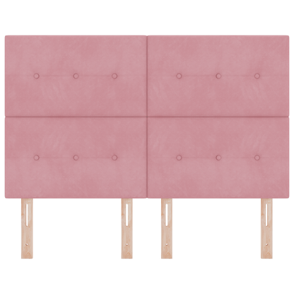 Sengegavl Med Knapper Pink 140 Cm Fløjl