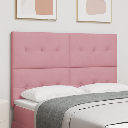 Sengegavl Med Knapper Pink 140 Cm Fløjl