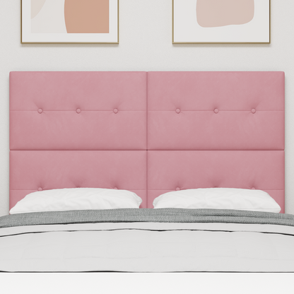 Sengegavl Med Knapper Pink 140 Cm Fløjl