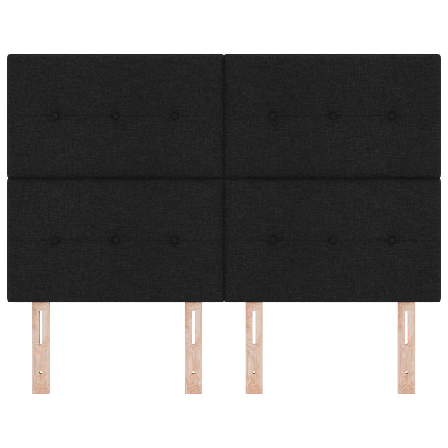 Sengegavl Knappet Sort 160 Cm Stof