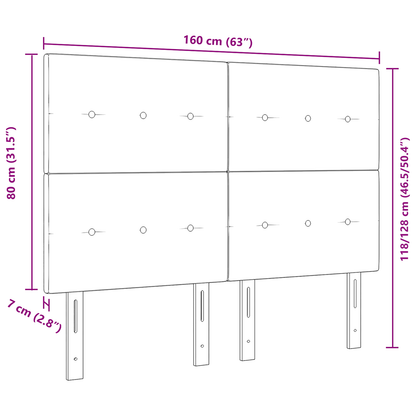 Hovedgærde Med Knapper Mørkebrun 160 Cm Stof