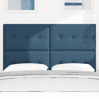 Hovedgærde Med Knapper, Tufted, Blå, 160 Cm, Stof