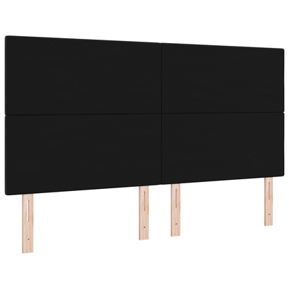 Hovedgavl Knap-Quiltet Sort 180 Cm Fløjl