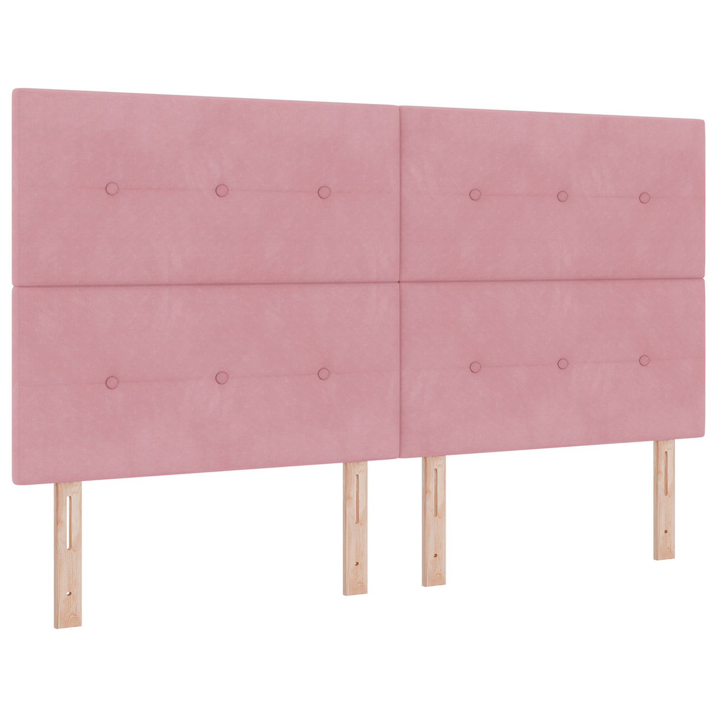 Hovedgærde Knapbetrukket Pink 180 Cm Fløjl