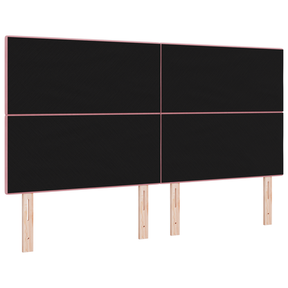Hovedgærde Knapbetrukket Pink 180 Cm Fløjl