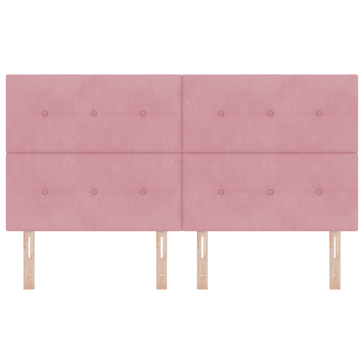 Hovedgærde Knapbetrukket Pink 180 Cm Fløjl