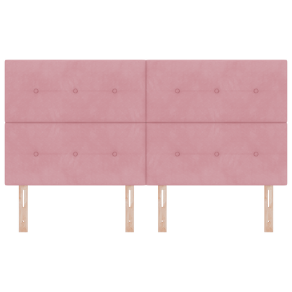 Hovedgærde Knapbetrukket Pink 180 Cm Fløjl