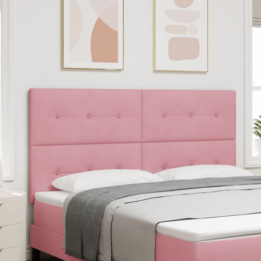 Hovedgærde Knapbetrukket Pink 180 Cm Fløjl