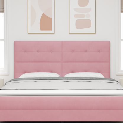 Hovedgærde Knapbetrukket Pink 180 Cm Fløjl