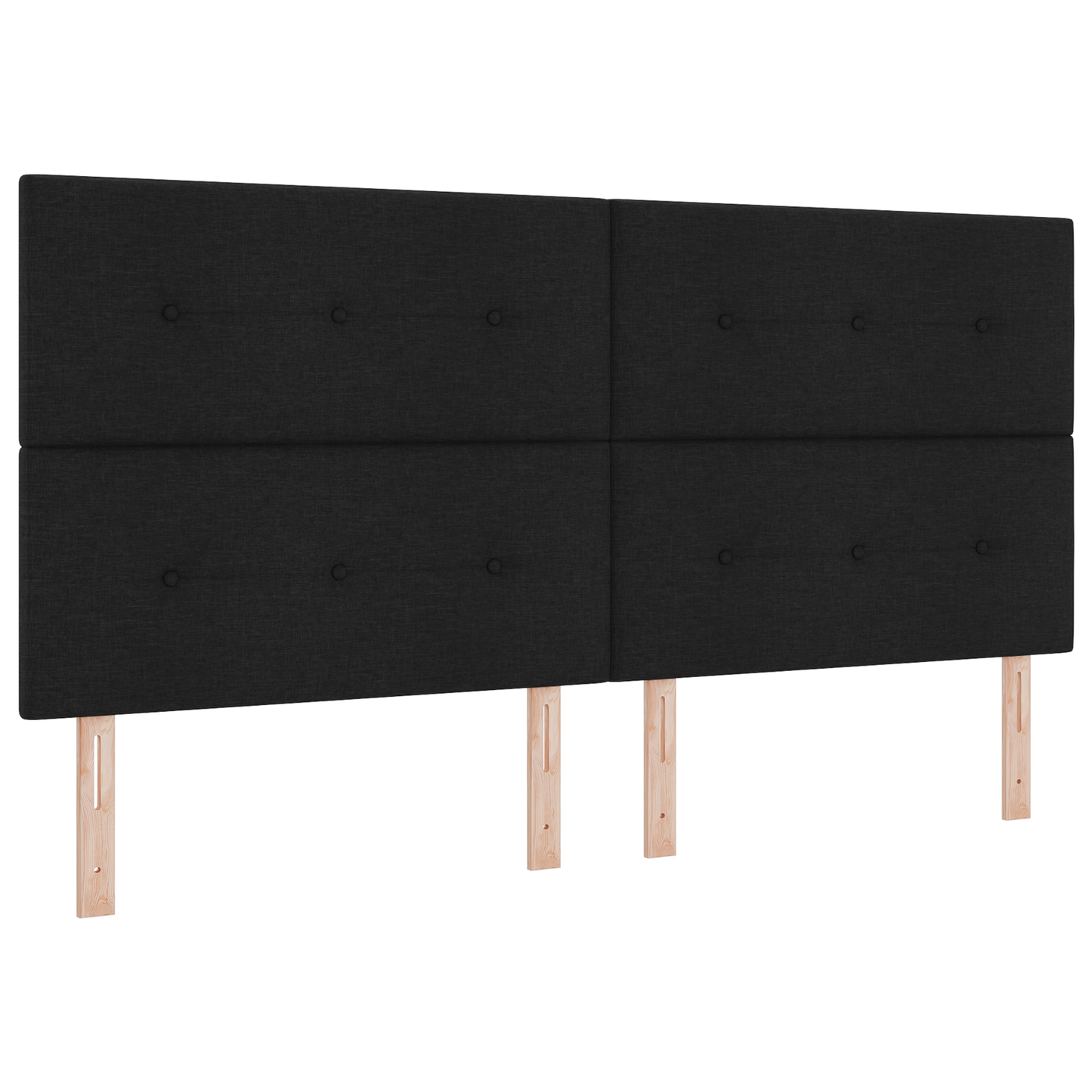 Sengegavl Med Knapper Sort 200 Cm Stof