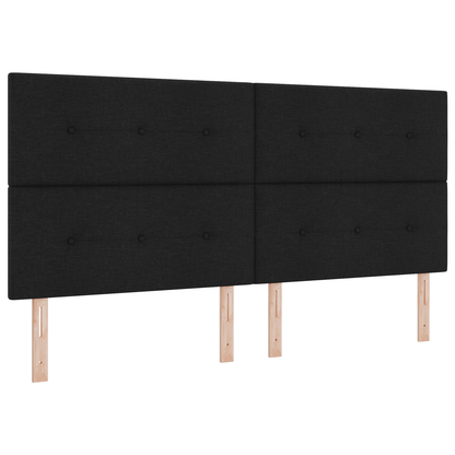 Sengegavl Med Knapper Sort 200 Cm Stof
