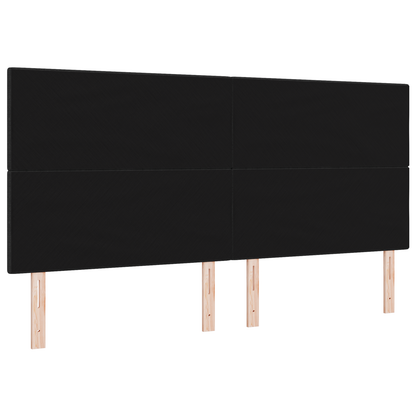 Sengegavl Med Knapper Sort 200 Cm Stof
