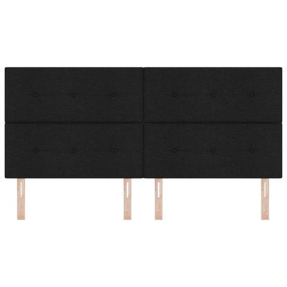 Sengegavl Med Knapper Sort 200 Cm Stof
