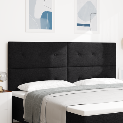 Sengegavl Med Knapper Sort 200 Cm Stof