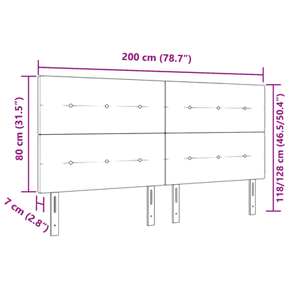Sengegavl Med Knapbukling Cremefarvet 200 Cm Stof