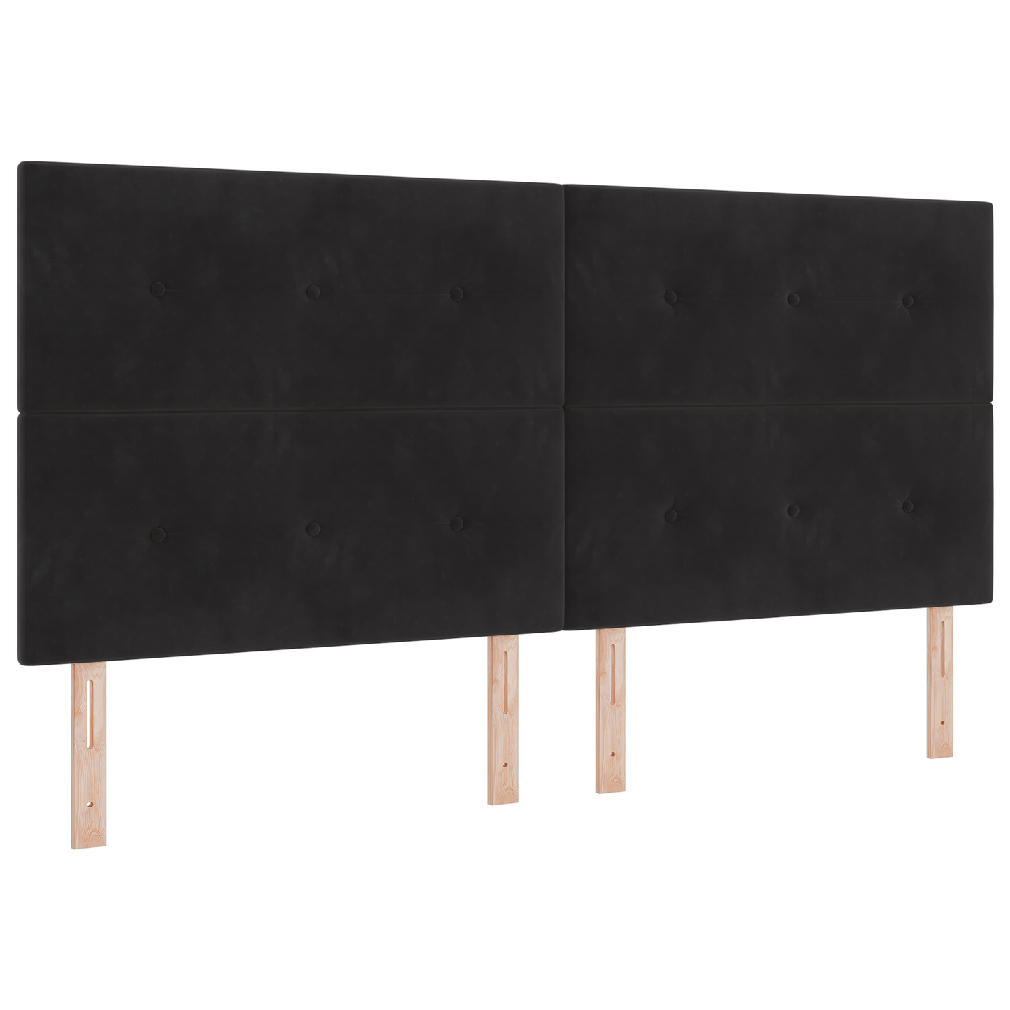 Hovedgavl Med Knapper Sort 200 Cm Fløjl