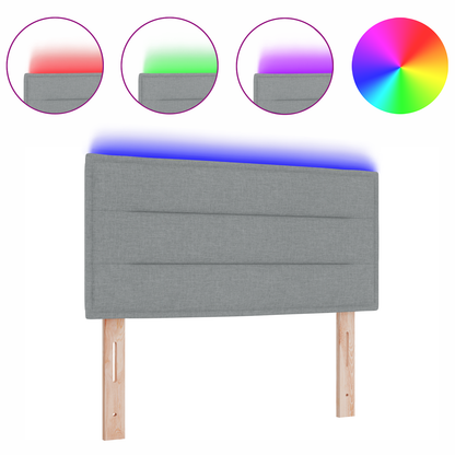 Led Hovedgavl Linjer Design Lys Grå 90 Cm Stof - billede 3