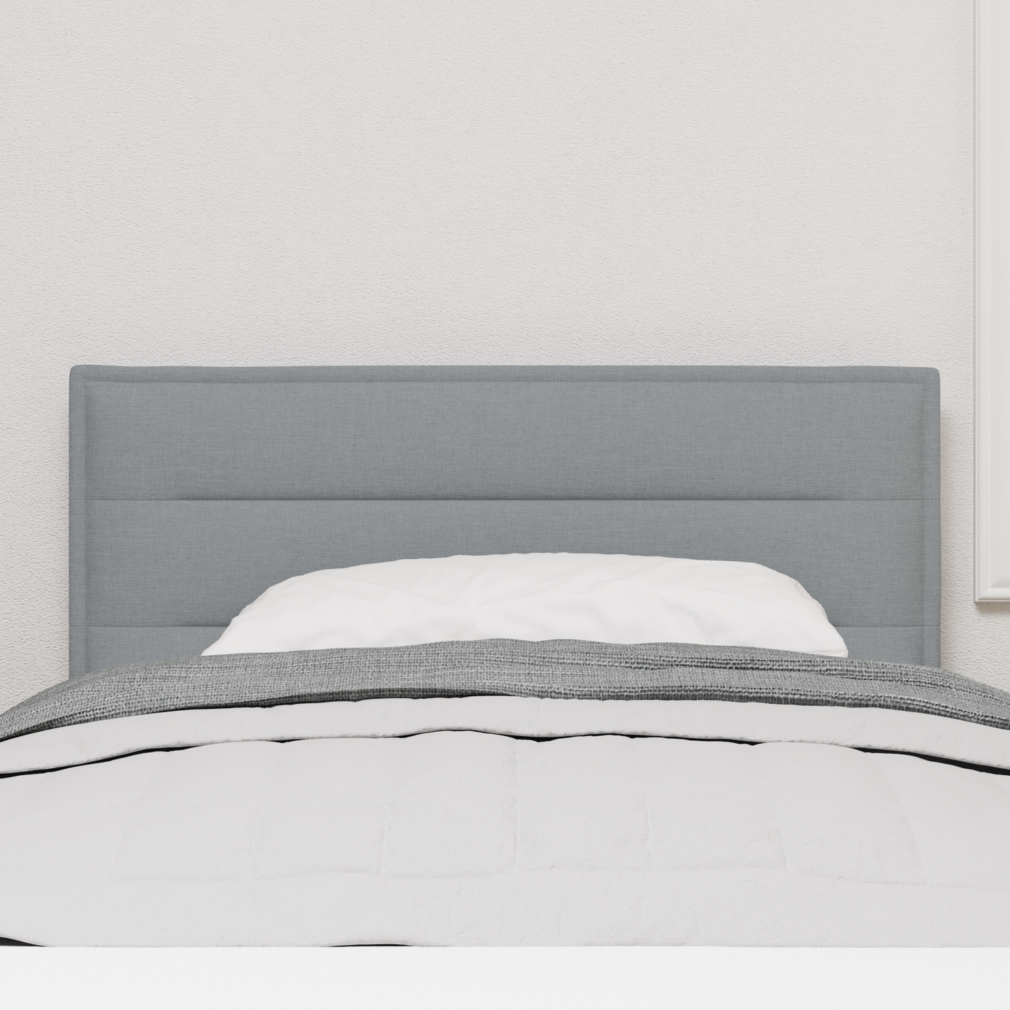 Led Hovedgavl Linjer Design Lys Grå 90 Cm Stof - billede 4