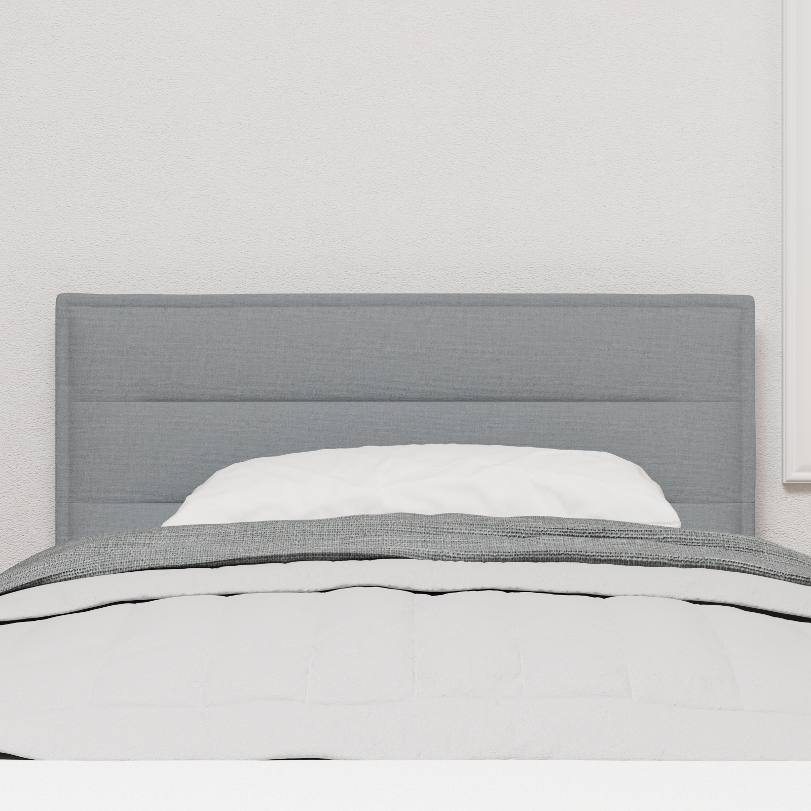Led Hovedgavl Linjer Design Lys Grå 90 Cm Stof - billede 4