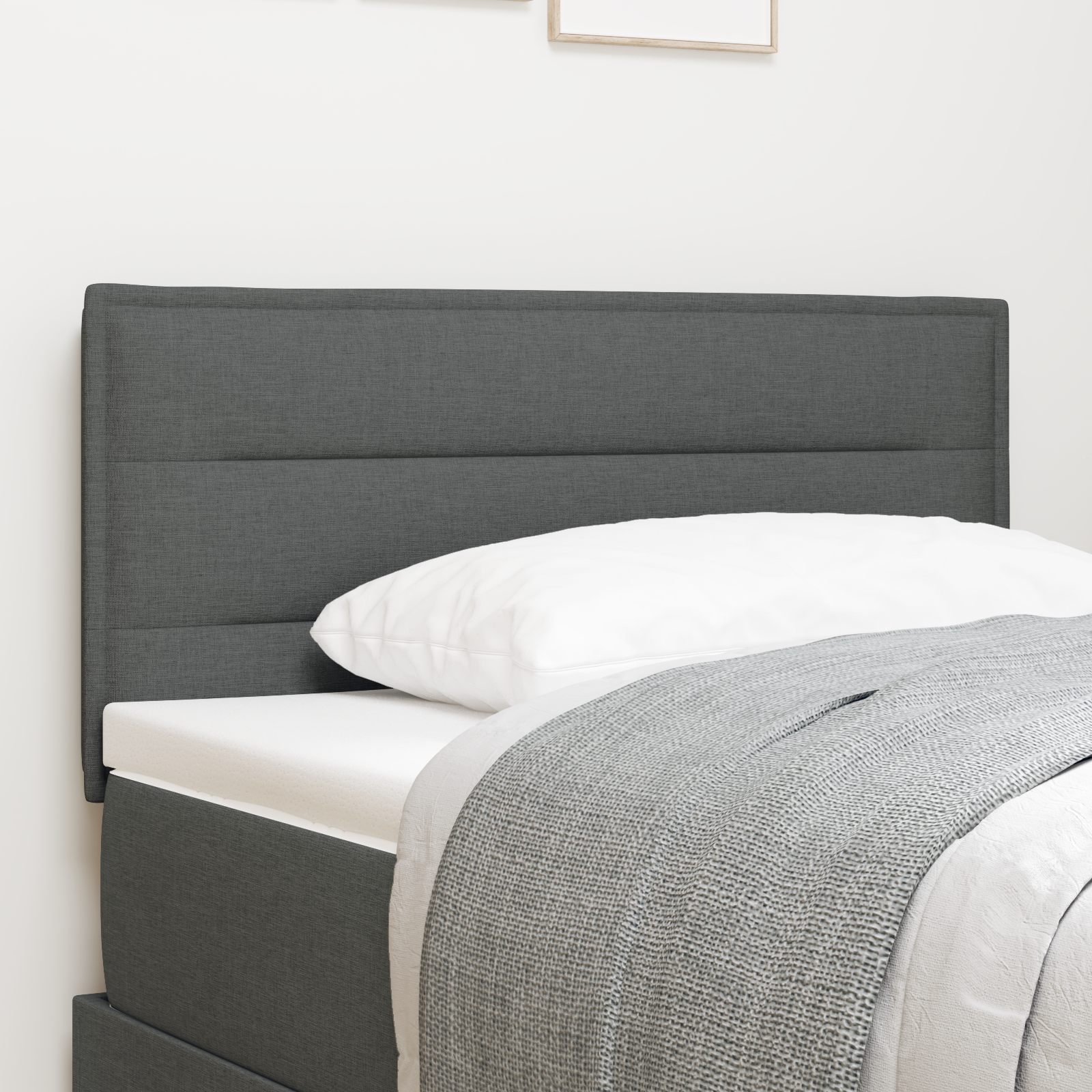 Led Hovedgavl Linjer Design Mørkegrå 90 Cm Stof - hovedbillede