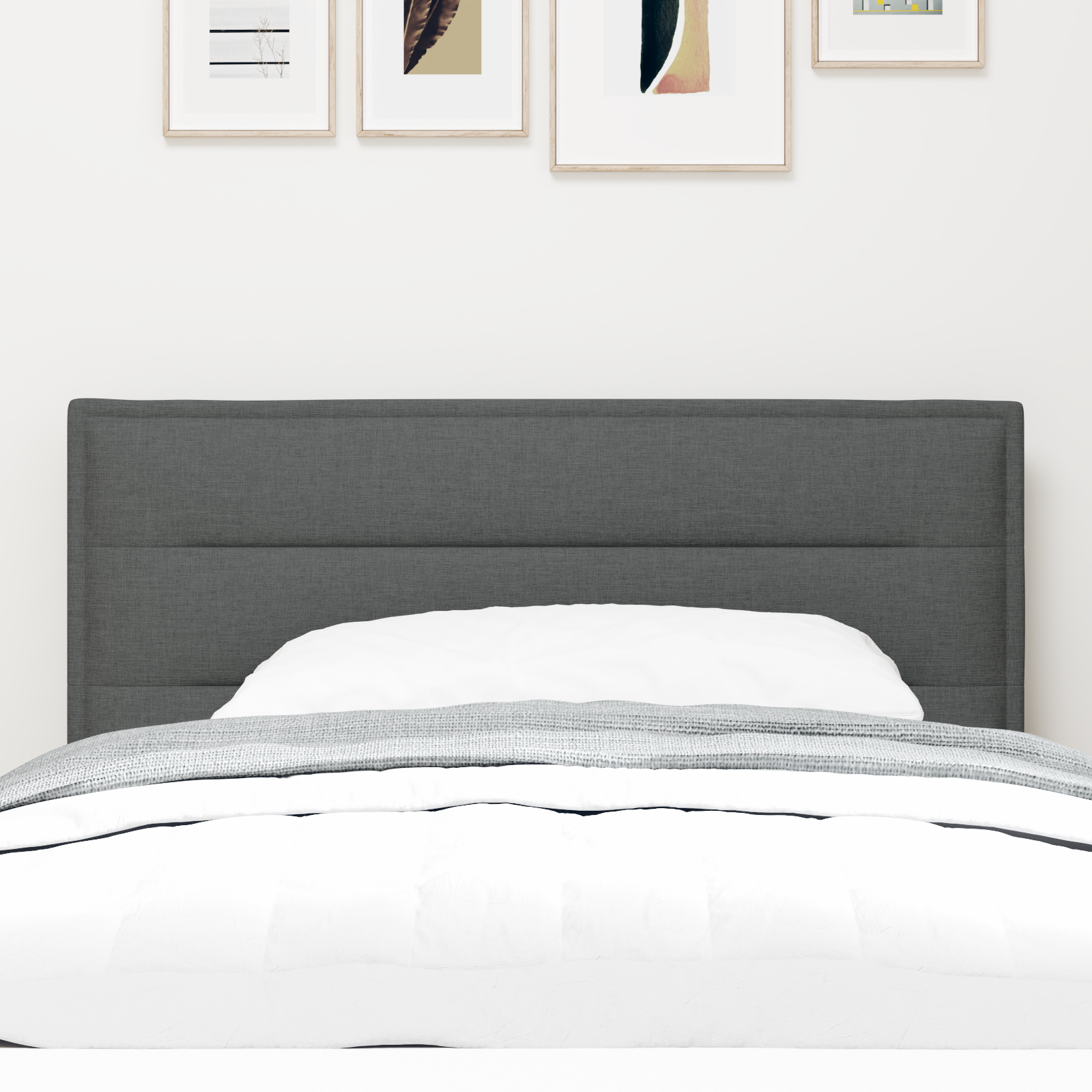 Led Hovedgavl Linjer Design Mørkegrå 90 Cm Stof - billede 4