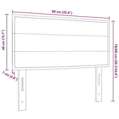 Led Hovedgavl Linjer Design Mørkegrå 90 Cm Stof - billede 9
