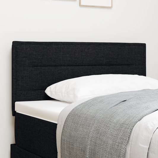 Led Hovedgærde Linjer Design Sort 90 Cm Stof - hovedbillede