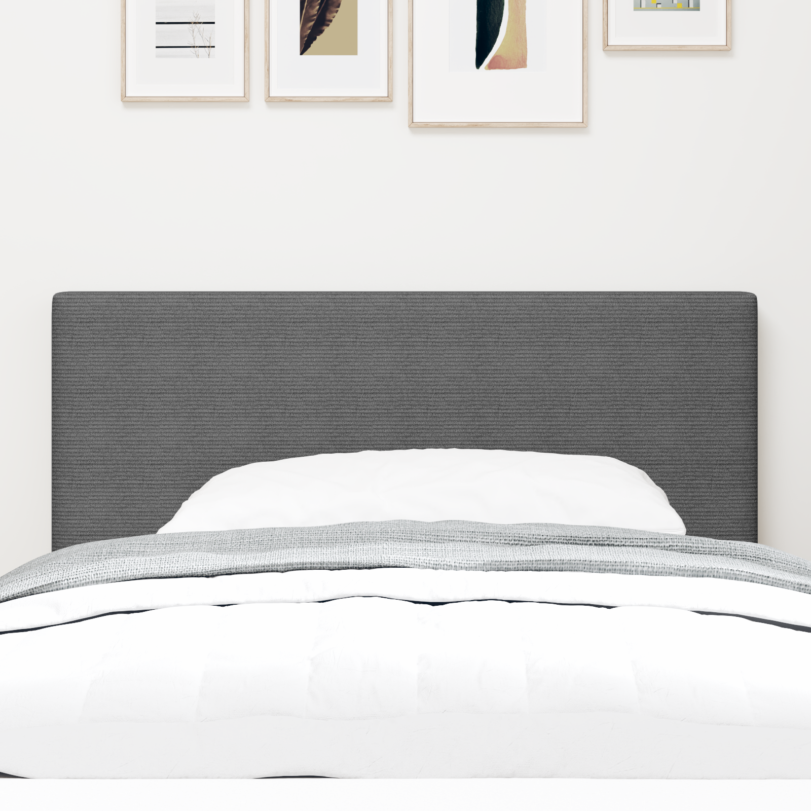 Led Hovedgavl Enkel Design Lys Grå 90 Cm Corduroy Stof - billede 4