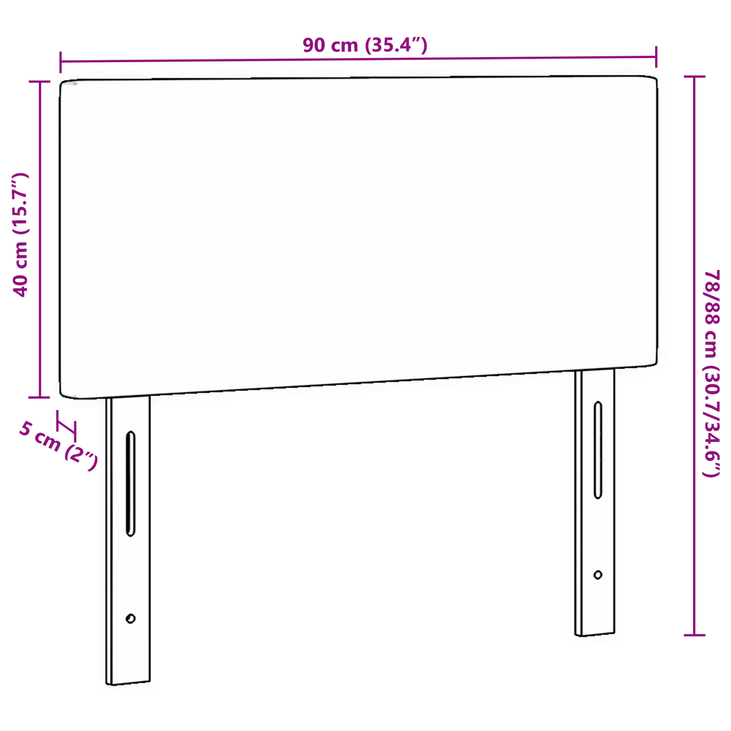 Led Hovedgavl Enkel Design Lys Grå 90 Cm Corduroy Stof - billede 9