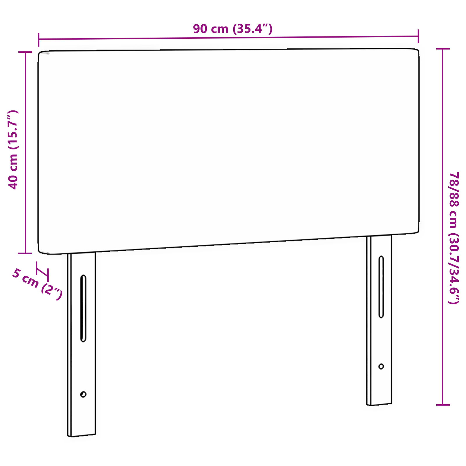 Led Hovedgavl Enkel Design Lys Grå 90 Cm Corduroy Stof - billede 9
