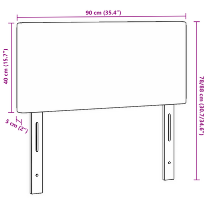Led Hovedgavl Enkel Design Lys Grå 90 Cm Corduroy Stof - billede 9