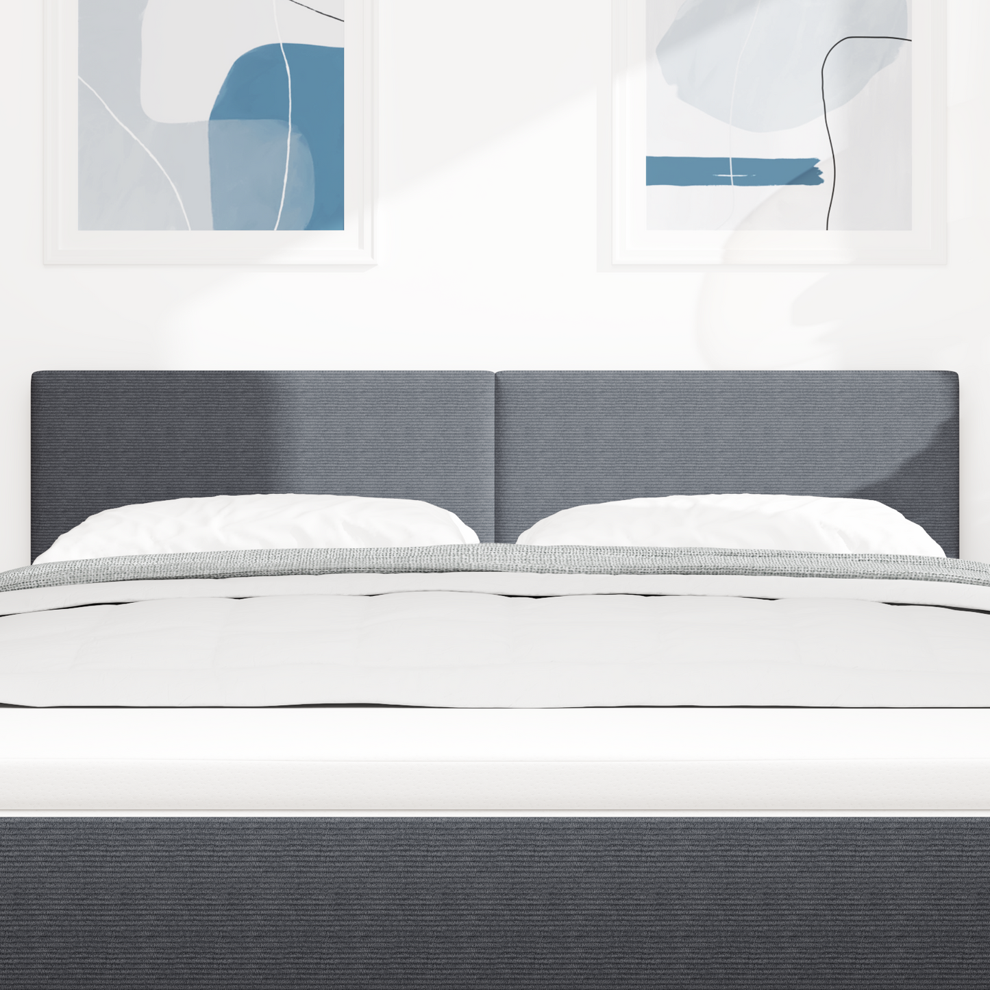 Led Hovedgavl Enkelt Design Mørkegrå 80 Cm Corduroy Stof