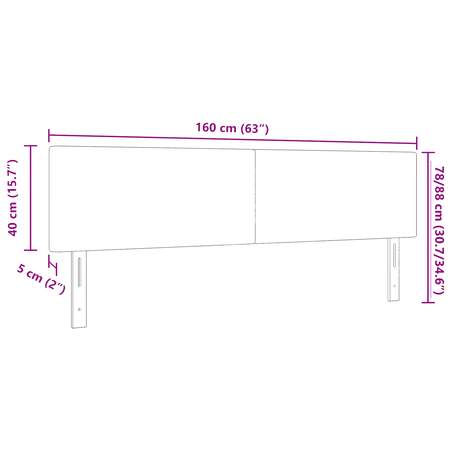 Led Hovedgavl Enkelt Design Mørkegrå 80 Cm Corduroy Stof